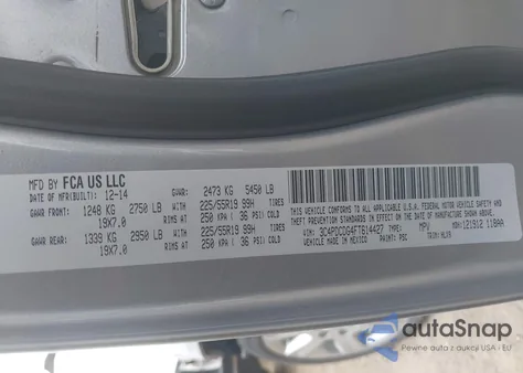 2015 Dodge Journey Limited z USA, uszkodzony, nr VIN 3C4PDCDG4FT614427